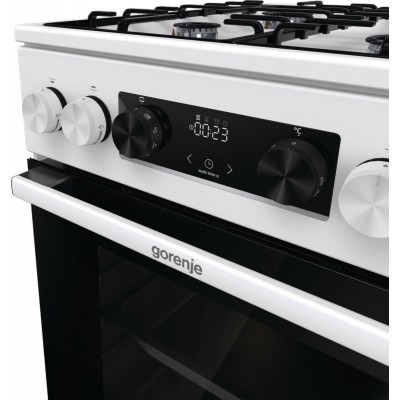 Плита Gorenje комбінована, 62л, 50x60см, дисплей, IconLed, емальовані, білий