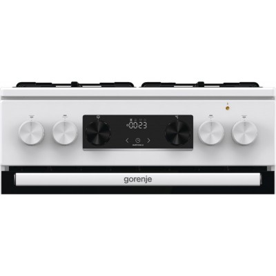 Плита Gorenje комбінована, 62л, 50x60см, дисплей, IconLed, емальовані, білий