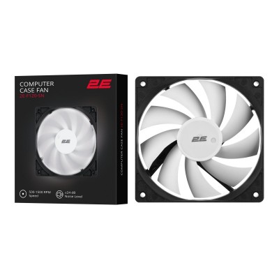 Корпусний вентилятор 2E F120-SN, 120мм, 500-1500rpm, 4pin 24dBa, чорний