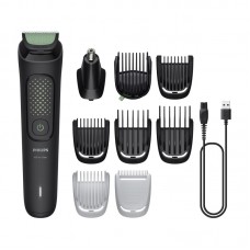 Тример Philips All-in-One Trimmer 3000 Series, для обличчя, голови, тіла, акум., насадок-9, сталь, чорний