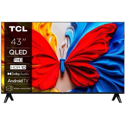 Телевізор 43" TCL QLED FHD 60Hz Smart Android TV Black