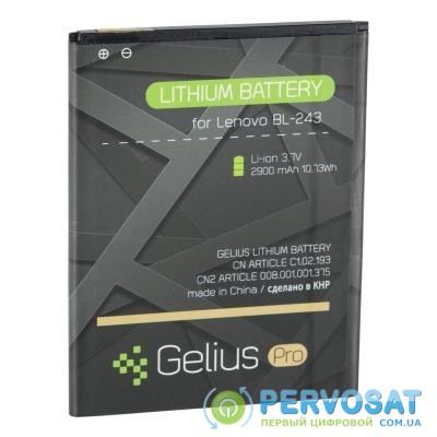 Аккумуляторная батарея Gelius Pro Lenovo BL-243 (A7000/K3 Note/K50) (2500 mAh) (67165)