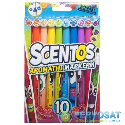 Набор для творчества Scentos ароматные маркери для рисования Тонкая линия 10 цветов (40720)