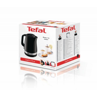 Електрочайник Tefal Delfini 1.5л, пластик, сріблясто-чорний