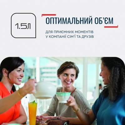 Електрочайник Tefal Delfini 1.5л, пластик, сріблясто-чорний