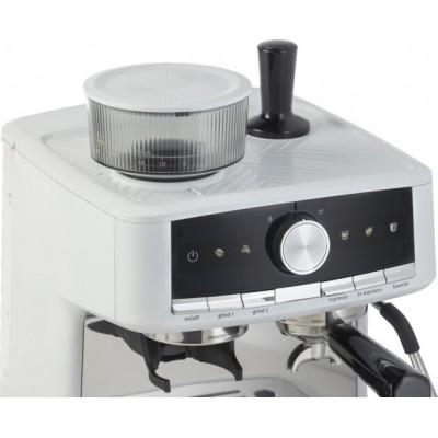 Кавоварка Gorenje ріжкова 2.5л, кавомолка 0,25л, капучинатор, кнопочне керування, білий