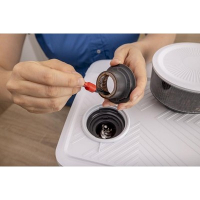 Кавоварка Gorenje ріжкова 2.5л, кавомолка 0,25л, капучинатор, кнопочне керування, білий