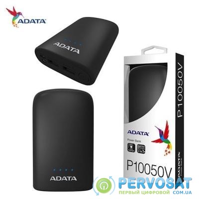 Батарея универсальная ADATA P10050V Black (10050mAh, out 2*5V*2,4A max, cable Micro-USB) (AP10050V-DUSB-CBK)