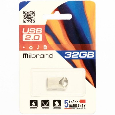 USB флеш накопитель Mibrand 32GB Hawk Silver USB 2.0 (MI2.0/HA32M1S)