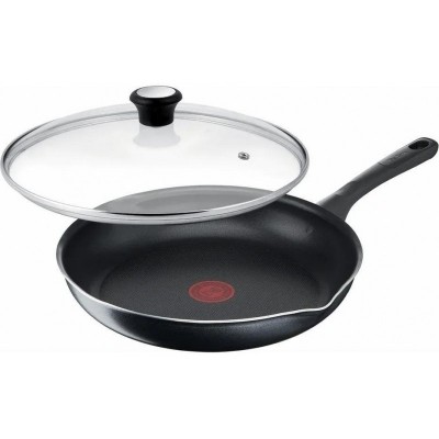 Сковорода з кришкою Tefal Day by Day, 24см, з кришкою, алюміній, бакеліт, скло, чорний