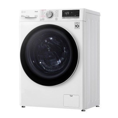 Прально-сушильна машина LG F2V5HG0W, 7кг (4кг), 1200, В, Пара, глибина 45см, Дисплей, Білий