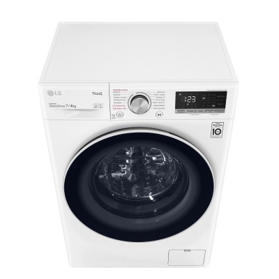 Прально-сушильна машина LG F2V5HG0W, 7кг (4кг), 1200, В, Пара, глибина 45см, Дисплей, Білий