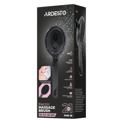 Електрична щітка-масажер ARDESTO для обличчя та тіла, акумулятор, USB Type-C , 4 режими, чорний