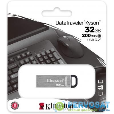 USB флеш накопитель Kingston 32GB DT Kyson Silver/Black USB 3.2 (DTKN/32GB)