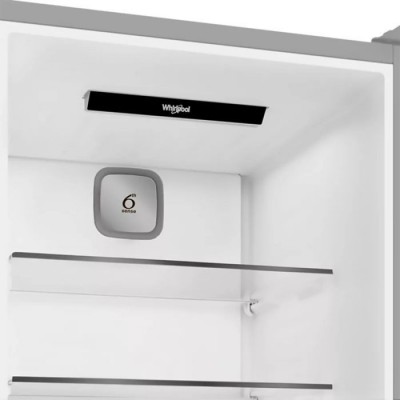 Холодильник Whirlpool з нижн. мороз., 203.5x60х66.3, холод.відд.-231л, мороз.відд.-104л, 2дв., А++, NF, дисплей, зона нульова, нерж