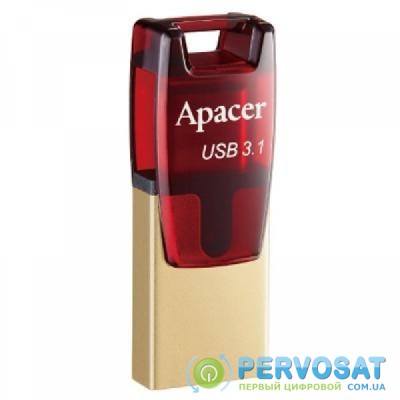 USB флеш накопитель Apacer 16GB AH180 Red USB 3.1 (AP16GAH180R-1)