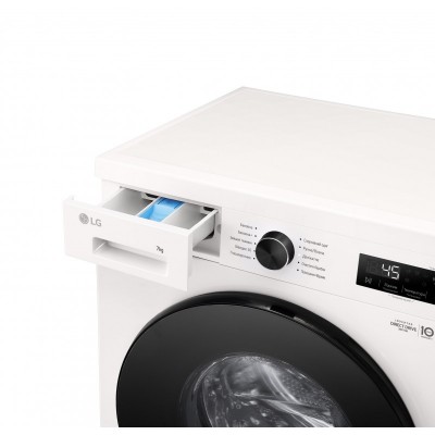 Пральна машина LG фронтальна, 7кг, 1200, A+++, 44см, дисплей, пара, інвертор, білий