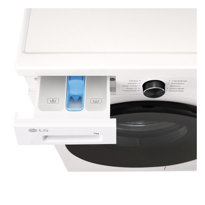 Пральна машина LG фронтальна, 7кг, 1200, A+++, 44см, дисплей, пара, інвертор, білий