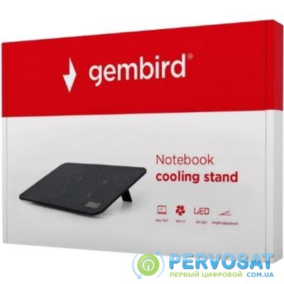 Подставка для ноутбука GEMBIRD 15", 4x80 mm fan, black (NBS-4F15-01)
