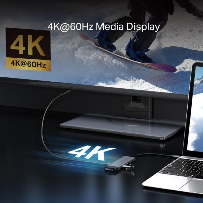 Хаб USB TP-LINK UH7021C USB-C > 3xUSB3.0/1xHDMI/1xSD/1xmicroSD/1xPD 100Wh Хаб USB TP-LINK UH7021C USB-C > 3xUSB3.0/1xHDMI/1xSD/1xmicroSD/1xPD 100Wh