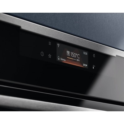 Духова шафа Electrolux електрична, 72л, A+, дисплей, конвекція, піроліз, телескопічні напрямні, чорний