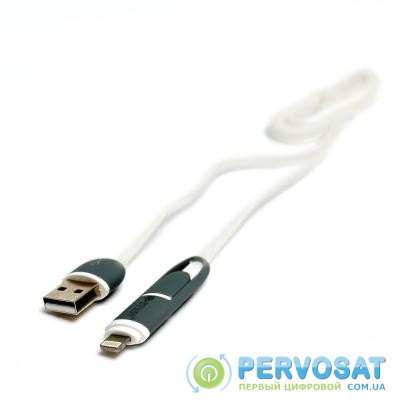 Дата кабель USB 2.0 AM to Lightning + Micro 5P 1.0m PowerPlant (KD00AS1292)