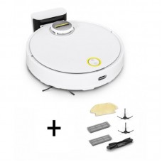 Робот-пилосос Karcher RCV 3, 400Вт, h=9.4см, вологе прибирання, конт пил -0.5л, вода -0.17л, автон. робота до 120хв, вага-3.7кг, НЕРА,+ набір акс., білий Робот-пилосос Karcher RCV 3, 400Вт, h=9.4см, вологе прибирання, конт пил -0.5л, вода -0.17л, автон. робота до 120хв, вага-3.7кг, НЕРА,+ набір акс., білий