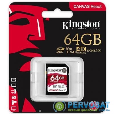Карта памяти Kingston 64GB SDXC class 10 UHS-1 U3 (SDR/64GB)