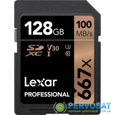 Карта памяти Lexar 128GB SDXC class 10 UHS-I U3 V30 667x Professional (LSD128B667)