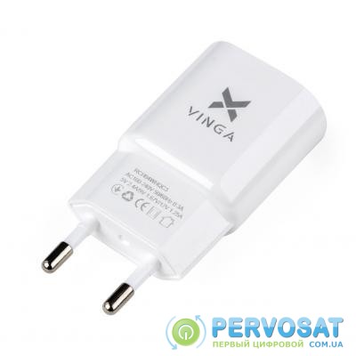 Зарядное устройство Vinga QC3.0 Quick Wall Charger 1xUSB (VRCH04WHQC3)