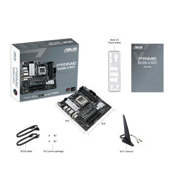 Материнcька плата ASUS PRIME B650M-A WIFI sAM5 B650 4xDDR5 M.2 USB VGA-HDMI-DP WiFi BT mATX