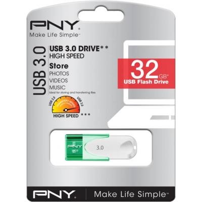 USB флеш накопитель PNY flash 32GB Attache4 Green USB 3.0 (FD32GATT430-EF)