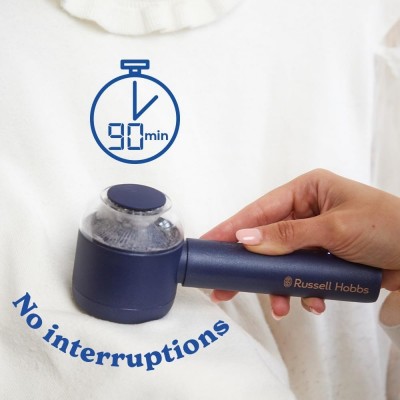 Машинка для видалення катишків Russell Hobbs, велика площа лез. 90 хв. роботи на одному заряді, USB, синий Машинка для видалення катишків Russell Hobbs, велика площа лез. 90 хв. роботи на одному заряді, USB, синий