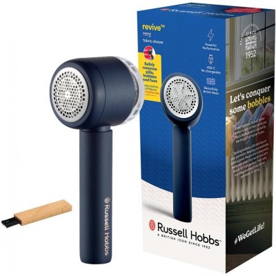 Машинка для видалення катишків Russell Hobbs, велика площа лез. 90 хв. роботи на одному заряді, USB, синий Машинка для видалення катишків Russell Hobbs, велика площа лез. 90 хв. роботи на одному заряді, USB, синий