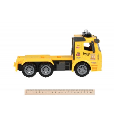 Same Toy Машинка инерционная Truck Тягач (желтый) с трактором со светом и звуком