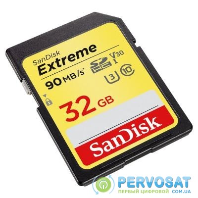 Карта памяти SANDISK 32GB SDHC class 10 UHS-I U3 4K Extreme (SDSDXVE-032G-GNCIN)