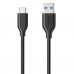 Дата кабель USB 3.0 AM to Type-C 0.9m Powerline V3 Black Anker (A8163H11/A8163G11)
