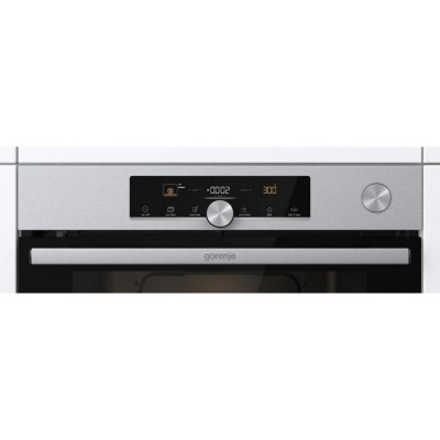 Духова шафа Gorenje електрична, 77л, A+, TouchFree, пара, дисплей, Wi-Fi керування, піроліз, готув. на різн рівнях, нерж