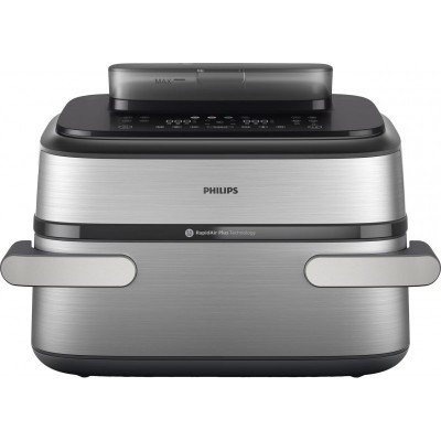 Мультипіч Philips Ovi Dual SteamFry 2750Вт, чаша-3+6л, сенсорне управл., 8 авто. програм,  пластик/метал, сірий