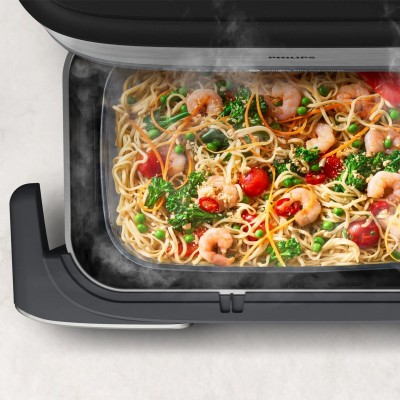 Мультипіч Philips Ovi Dual SteamFry 2750Вт, чаша-3+6л, сенсорне управл., 8 авто. програм,  пластик/метал, сірий