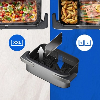 Мультипіч Philips Ovi Dual SteamFry 2750Вт, чаша-3+6л, сенсорне управл., 8 авто. програм,  пластик/метал, сірий