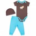 Набор детской одежды Luvable Friends из бамбука с рисунком животных голубой для мальчиков (68353.0-3)