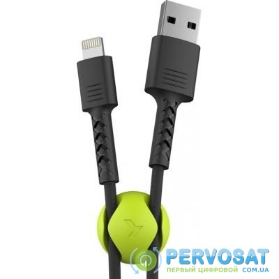 Дата кабель USB 2.0 AM to Lightning 1.0m Soft black Pixus (4897058530933)