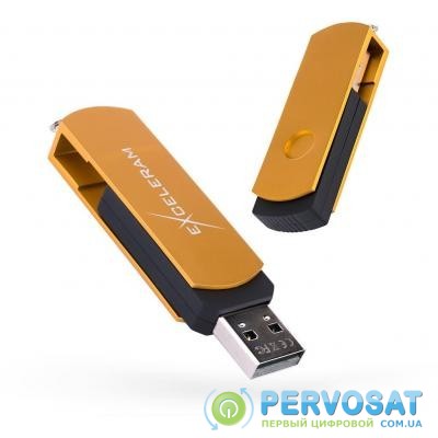 USB флеш накопитель eXceleram 64GB P2 Series Gold/Black USB 2.0 (EXP2U2GOB64)
