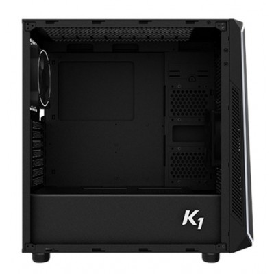 Корпус Zalman K1 Rev.B, MidT,2xUSB2.0,2xUSB3.0, 1x120ARGB, 1x120,скло(бічна панель),безБЖ,чорний