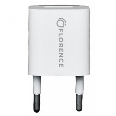 Зарядное устройство Florence 1USB 1A + microUSB cable white (FL-1000-WM)