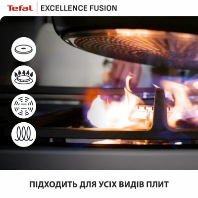 Сковорода Tefal Excellence Fusion, 26см, алюміній, бакеліт, чорний