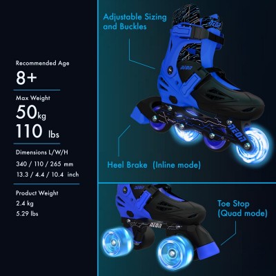 Ролики Neon Combo Skates Синій (Размір 30-33)