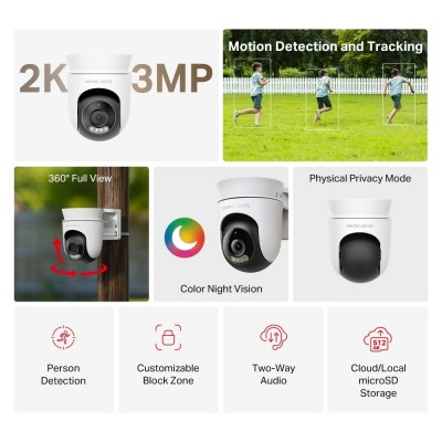 IP-Камера MERCUSYS MC510 3MP N300 microSD motion detection, зовнішня IP-Камера MERCUSYS MC510 3MP N300 microSD motion detection, зовнішня
