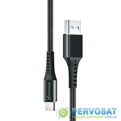 Дата кабель USB 2.0 AM to Type-C 1.2m Black Grand-X (FC-12B)